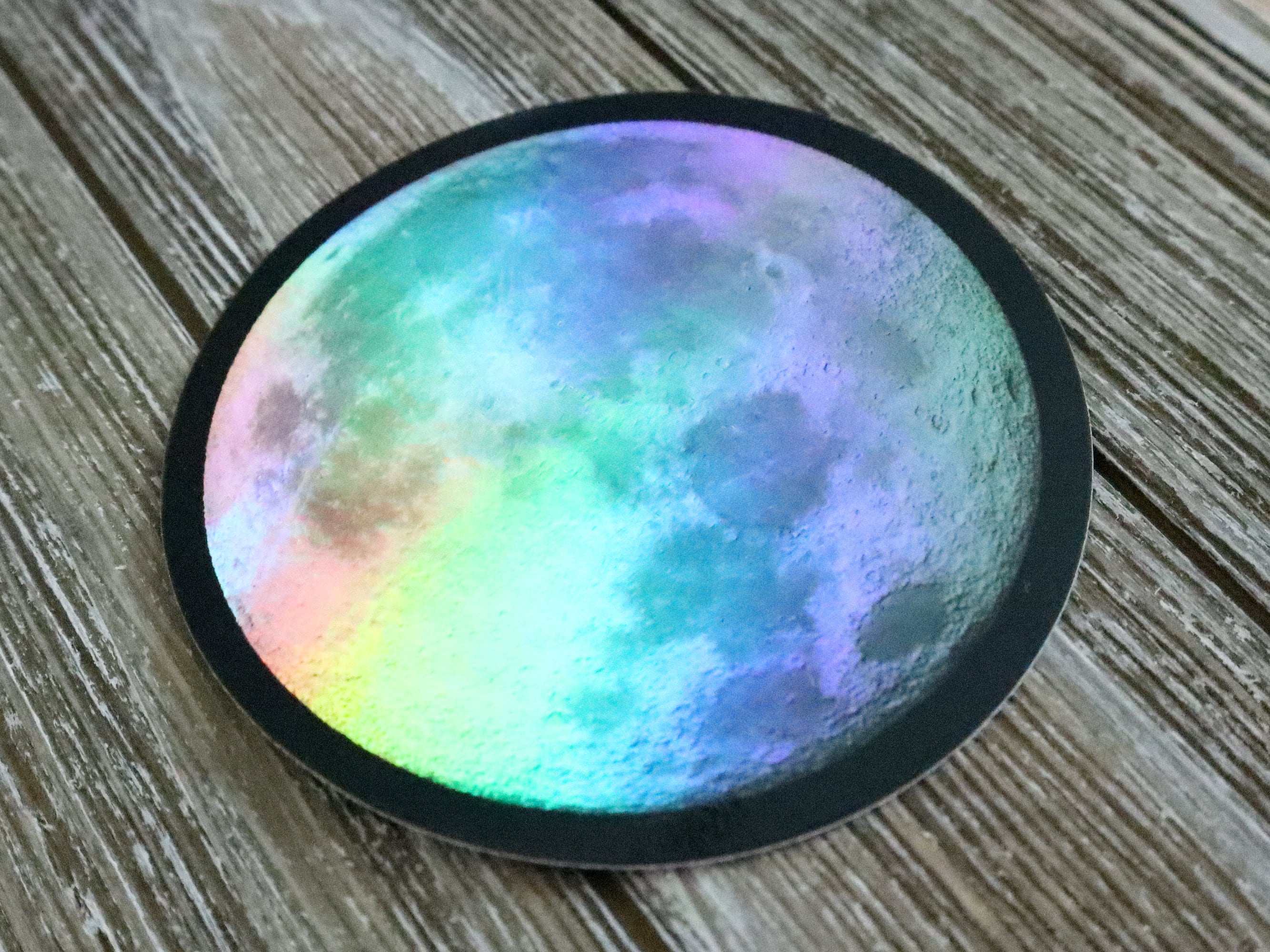Holographic Full Moon Sticker Holographic Sticker Full Moon Vinyl ...