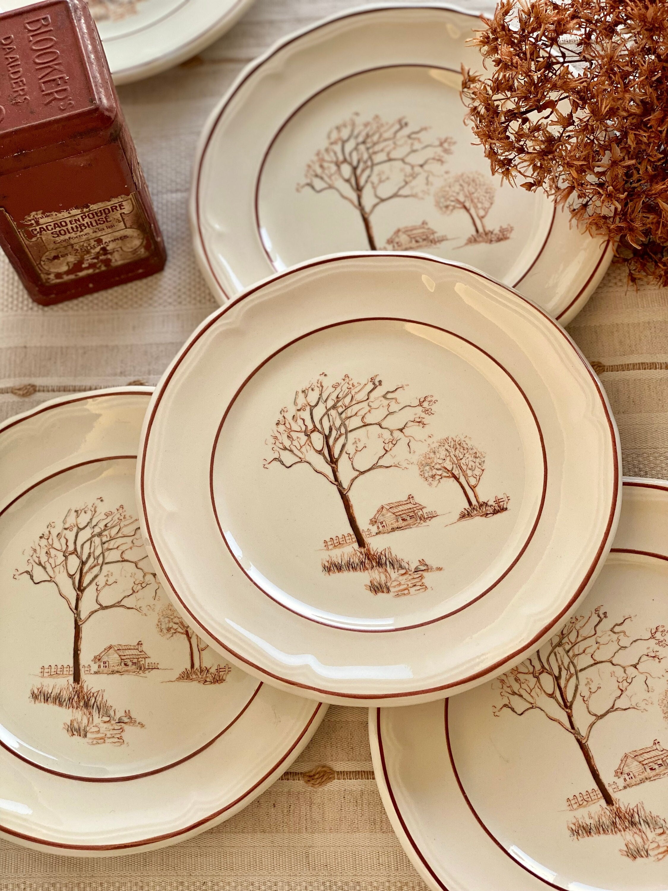 Lot De 3 Pièces Céramique Quadrifoglio Italy – Assiette + Assiette Creuse + Bol – Vintage