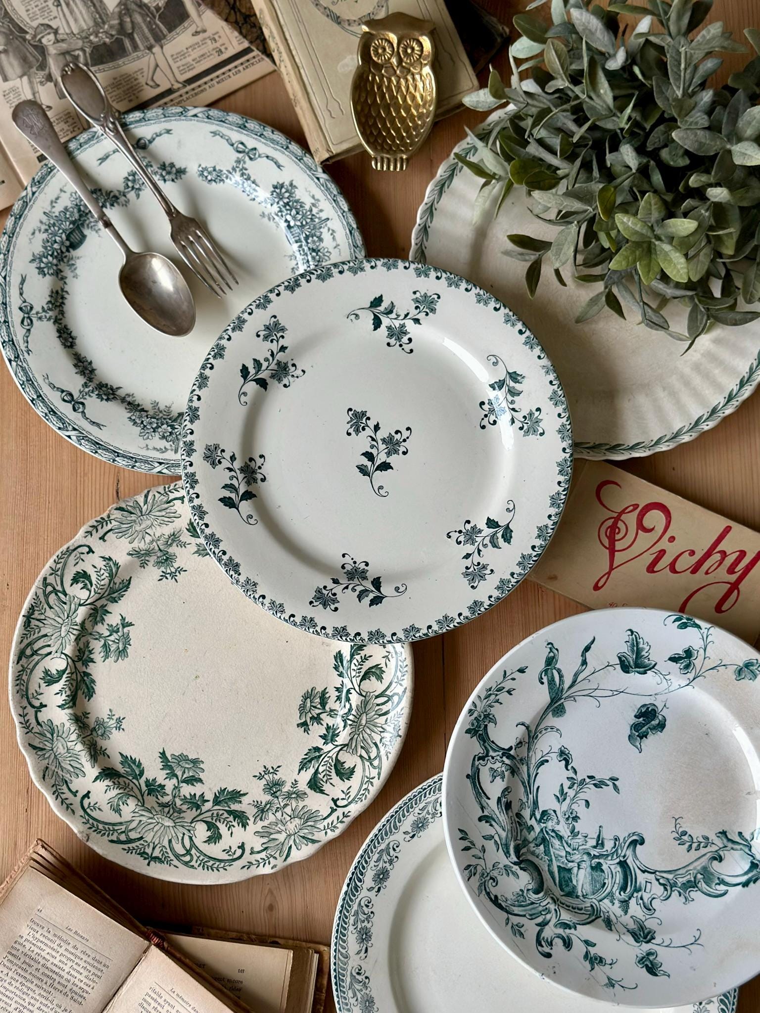 Lot De 5 Assiettes Arcopal Vintage à Motif Floral - Rétro & Déco