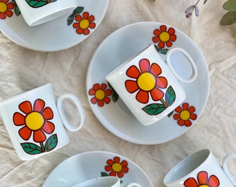 Ensemble à café 70s - porcelaine italienne Luscia