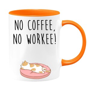 No coffee no workee two-toned coffee mug, not in the mood to work, i need my coffee, coffee mug, funny coffee mug, gift for coworker image 3