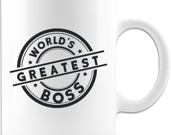 World's greatest boss white coffee mug, unique boss coffee mug, boss funny coffee mug, coffee mug appreciation, thank you mug for boss