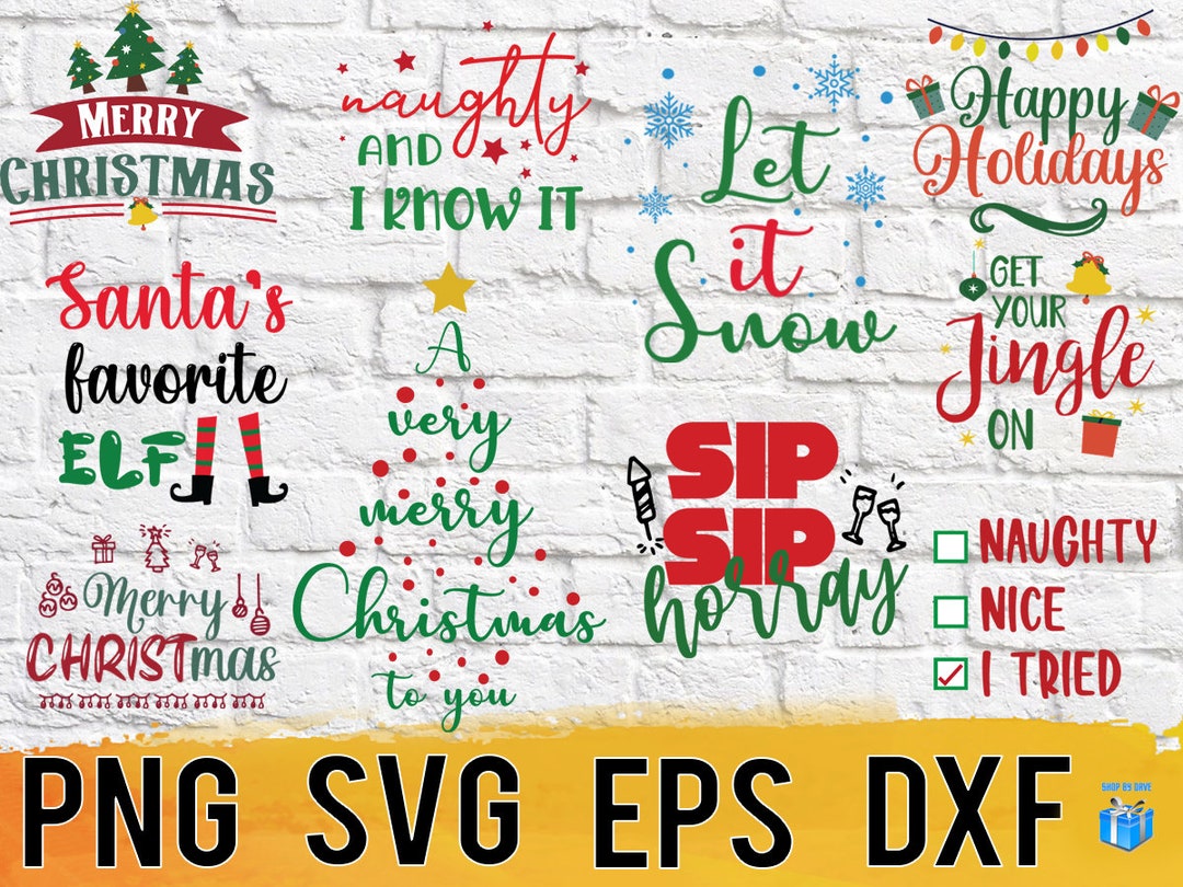 Christmas Bundle 1 Png Svg Eps Dxf Design Files, Instant Download for ...