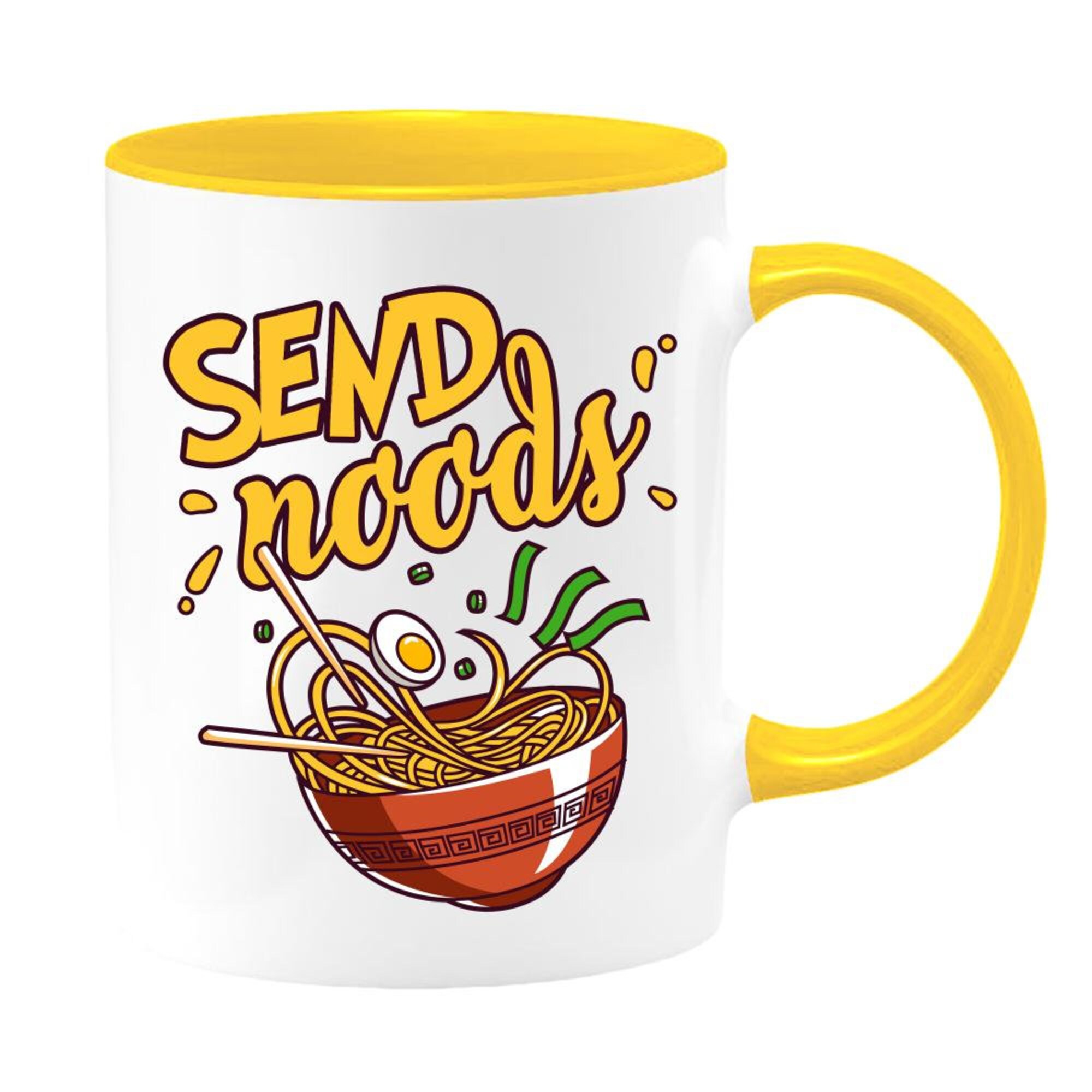 Discover Send Noods Two-Toned Coffee Mug, Noodle Bowl