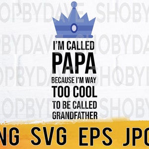 I'm called papa png svg eps jpg design files, instant download for commercial business use