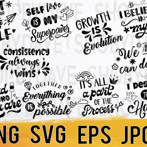 Positive bundle png svg eps jpg design files, instant download for commercial business use