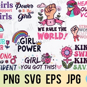 Women's day bundle, women's day, png svg eps jpg design files, instant download for commercial business use