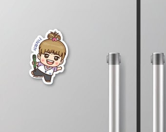 Cute Chibi Kim Seokjin Magnets & Stickers, Jin cute hair stickers and magnets
