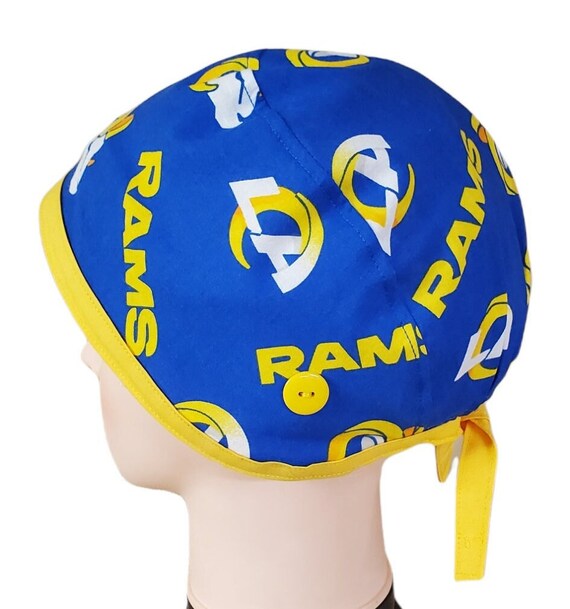 LA Rams NFL Scrub Cap Surgical Cap Medical Hat Chemo Hat Nurse Hat Doctor Hat Pixie Ponytail Bouffant for Men Women Etsy