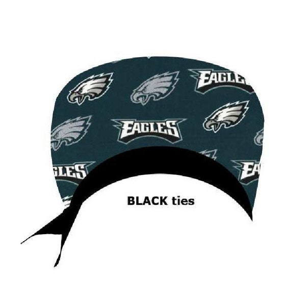 Philadelphia Eagles NFL Scrub Cap, Surgical Cap, Medical Cap, Scrub Techs, Doctor Hat, Nurse Hat / Pixie, Euro, Ponytail, Bouffant; unisex