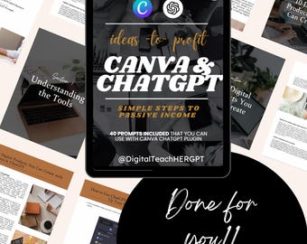 Digital Canva & ChatGPT for Beginners. MRR + PLR Ebook with Done for You Passive Income Product Master Resell with Private Label Rights