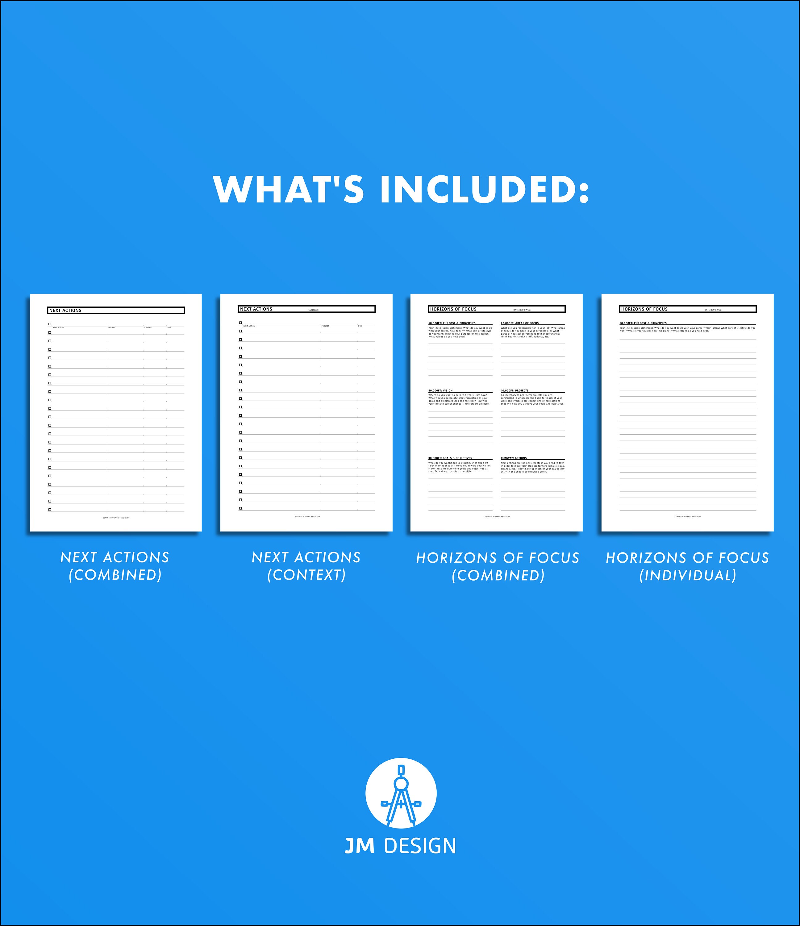 Printable GTD Planner Bundle PDF Inserts in A4 A5 Personal - Etsy Hong Kong