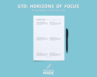 GTD Horizons of Focus afdrukbare pdf