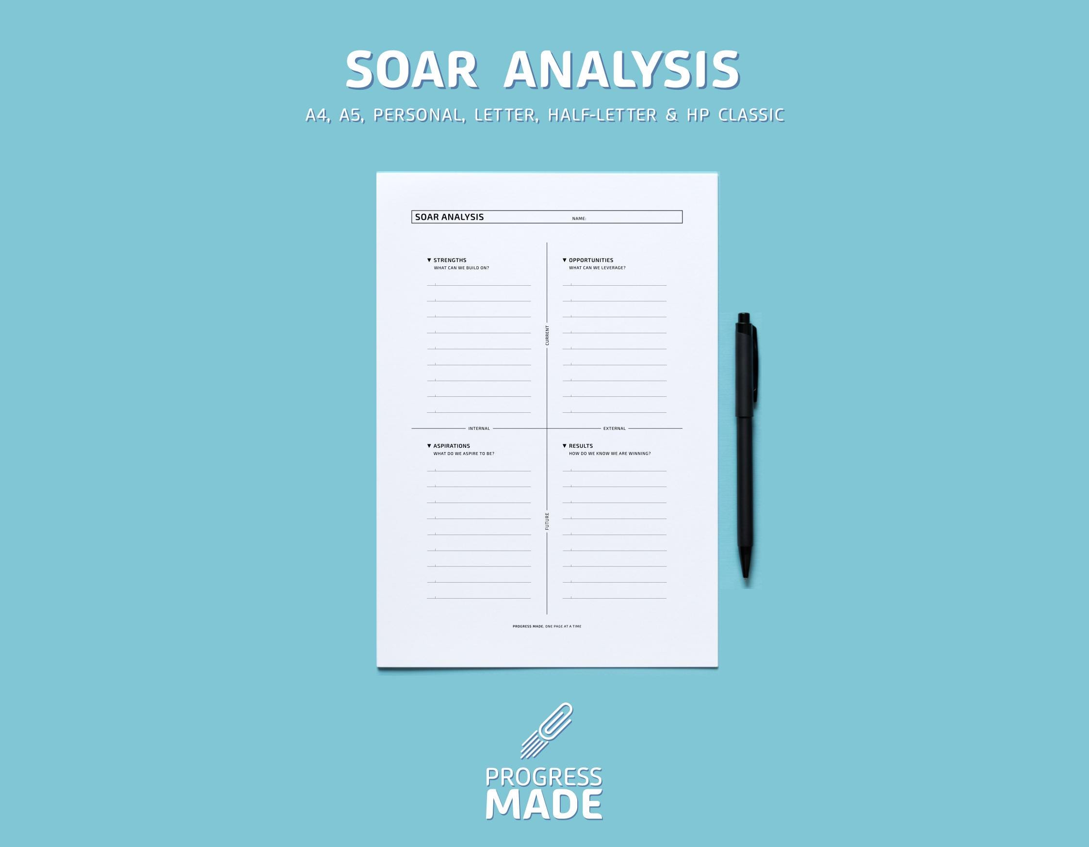 Soar Template.pdf SOAR Analysis Printable PDF - Etsy Australia