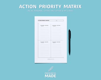 Afdrukbare pdf-bestand actieprioriteitmatrix