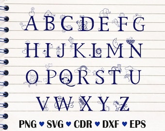 Letters Svg Alphabet Dxf Files Laser Cut Alphabet Svg File for Cricut ...