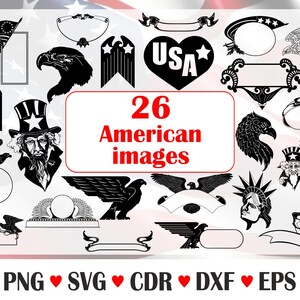 Set di silhouette degli Stati Uniti, file vettoriali, ornamento degli Stati Uniti png, disegno degli Stati Uniti, vettore degli Stati Uniti, file Svg, Dxf, file digitale degli Stati Uniti, America Svg, vettore