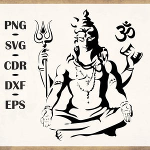 Shiva drawings, Shiva vector, Shiva silhouette set, Shiva png, svg, dxf, eps, Vector files for laser, beautiful Shiva drawing
