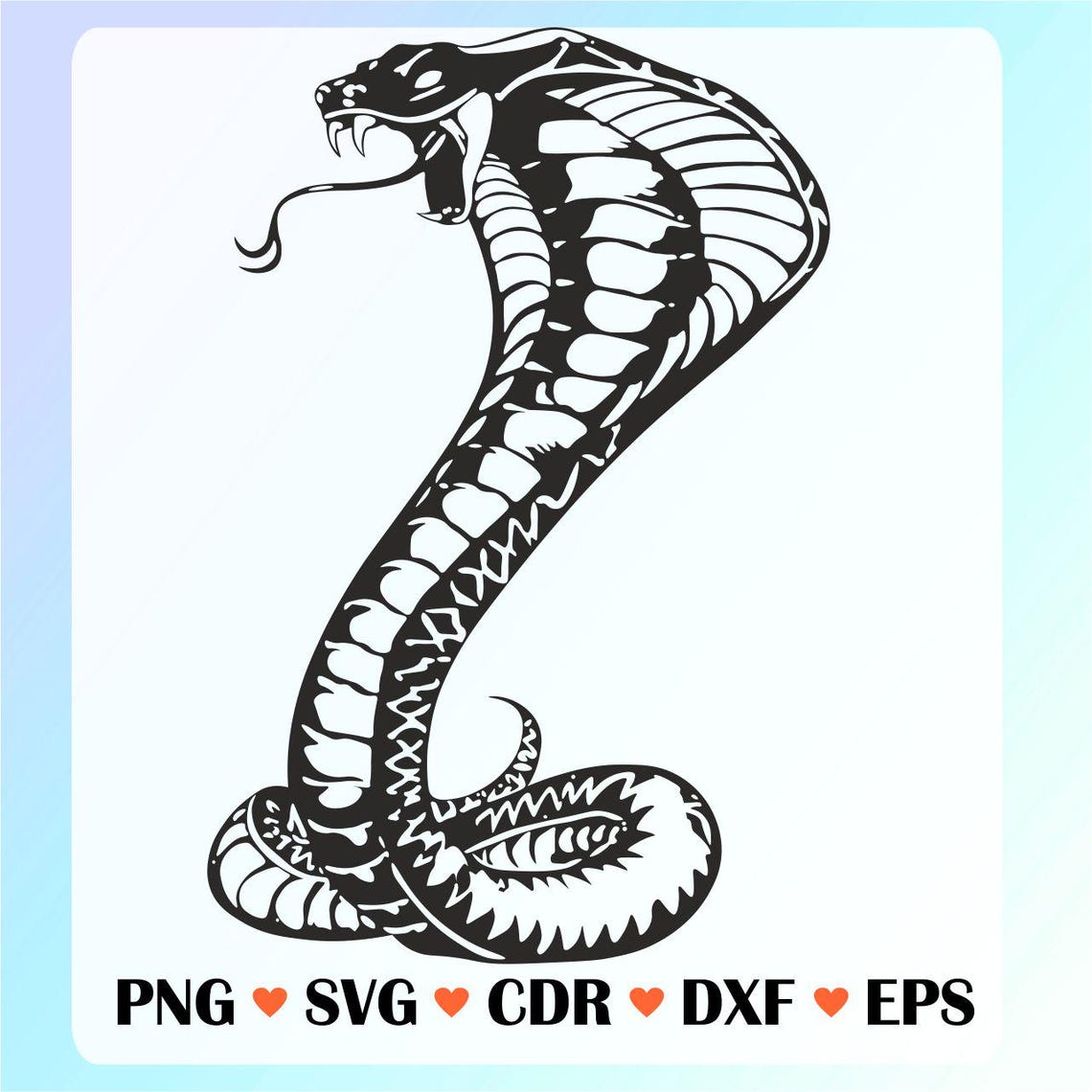 Aggressive Cobra SVG, Snake Tattoo Art, Tribal Reptile Design, Cricut ...