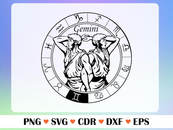 Gemini Zodiac Sign Svg Png Eps Dxf Cdr | Twins Horoscope Clipart