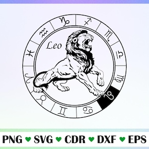 Znak zodiaku Lew Svg Png Eps Dxf Cdr | Horoskop Lew Clipart | Zodiak Lew Wydrukuj Cyfrowy Wektor Projekt