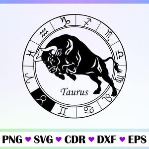 Taurus Zodiac Sign Svg Png Eps Dxf Cdr | Bull Horoscope Clipart | Taurus Zodiac Laser Engraving | Line Art Taurus Design