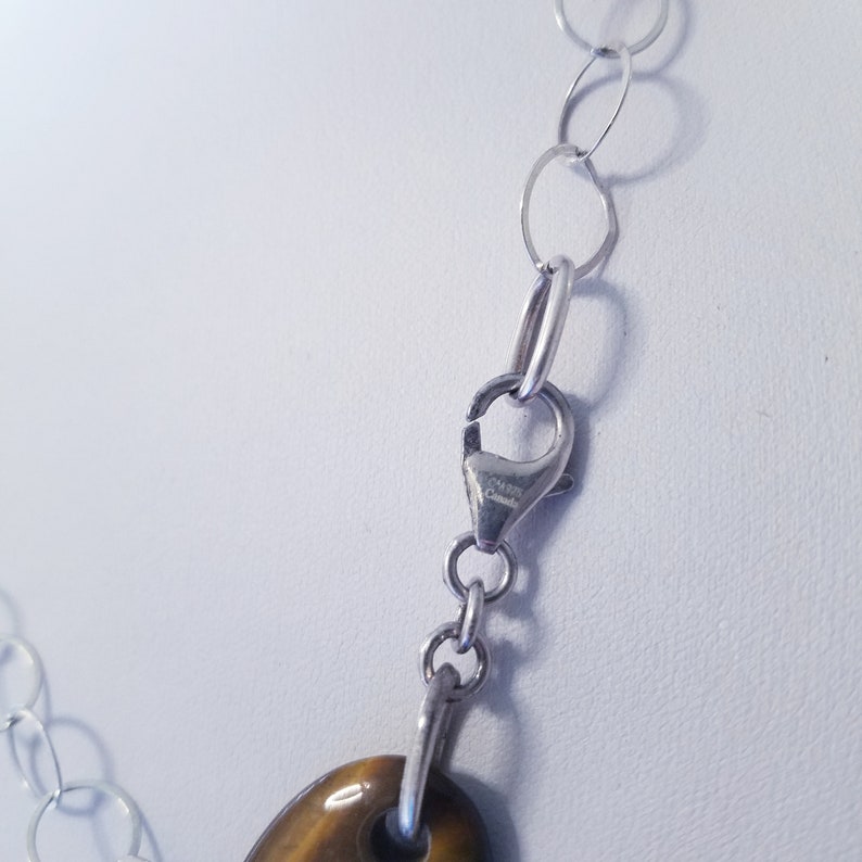 Tigers Eye Sterling Vintage Necklace Set