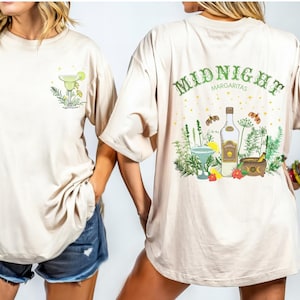 Midnight Margaritas Shirt, Tequila Shirt, Witchy Tee, Practical Magic, Midnight Margarita, Spooky T-shirt Halloween Shirt Front Back Design