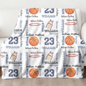 Personalized Basketball Blanket, Custom name basketball Throw, Gift for Basketball Lover, For Basketball Player, Team Gift, Gift for Boy