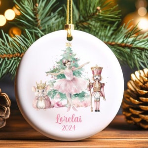 Personalized Nutcracker Ballet Christmas Ornament Custom Ceramic Nutcracker Ornament with Name and Date Ballet Dancer Holiday Keepsake Gift