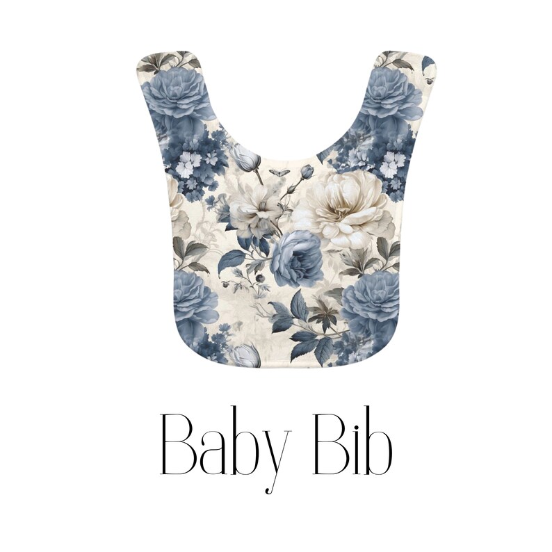 Blue Floral Swaddle Set, Blue Rose Baby Blanket, Floral Nursery Theme