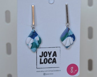 Polymer Clay Earrings: MIRI - Blue mix