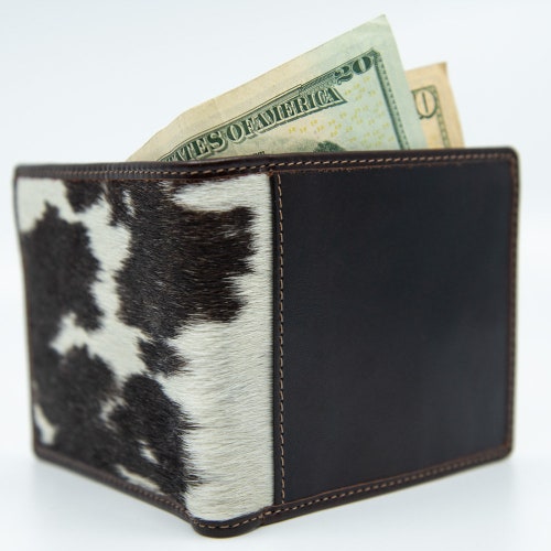 CREDIT CARD HOLDER Keychain Genuine Hair on Cowhide Wallet Etsy