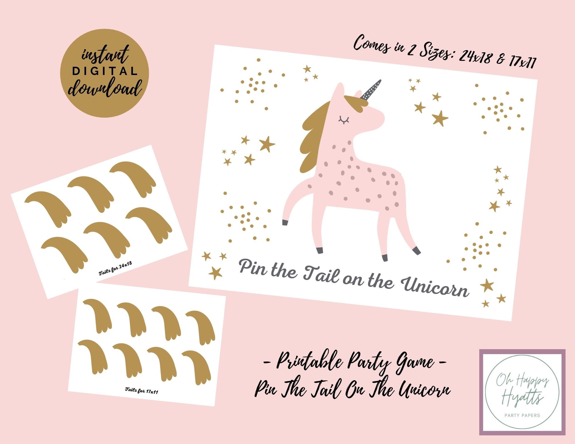 boho unicorn birthday pin the tail on the unicorn party game etsy