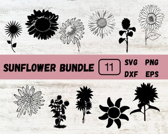 Sunflower svg, flower svg, sunflower png, svg files for cricut