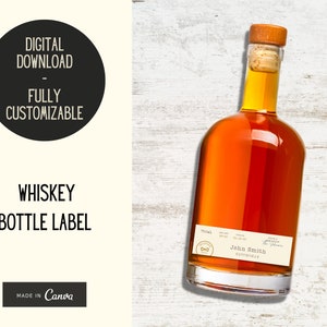 Customizable Whiskey Label, Aged to Perfection, Birthday Whiskey Label, Printable Whiskey Label