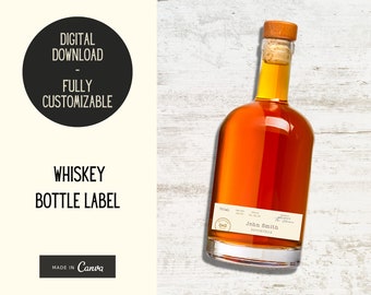 Customizable Whiskey Label, Aged to Perfection, Birthday Whiskey Label, Printable Whiskey Label