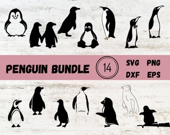 Penguin SVG Bundel, Penguin Cut File, Penguin Clipart