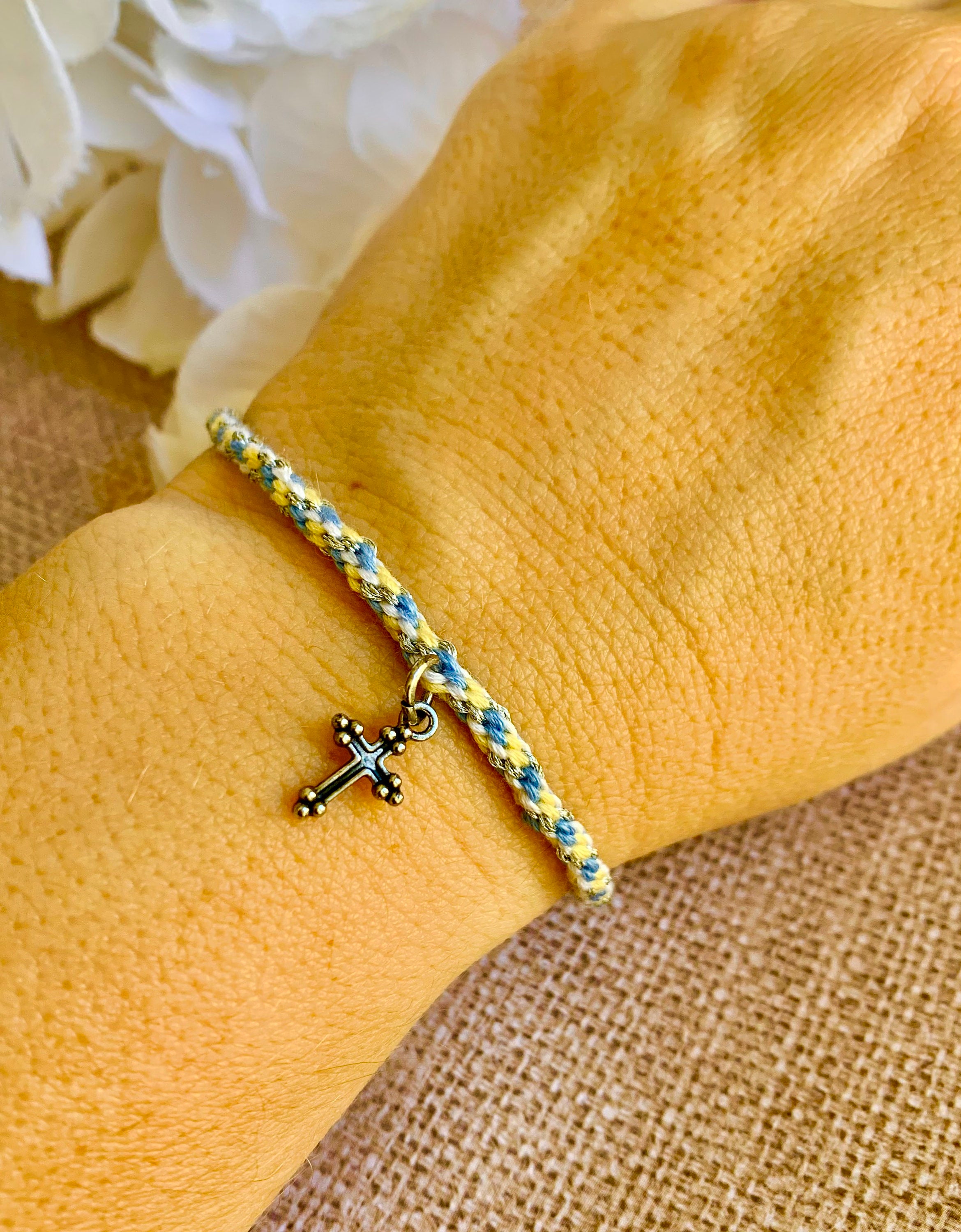 Holy Cross Charm Woven Friendship Bracelet Etsy Australia