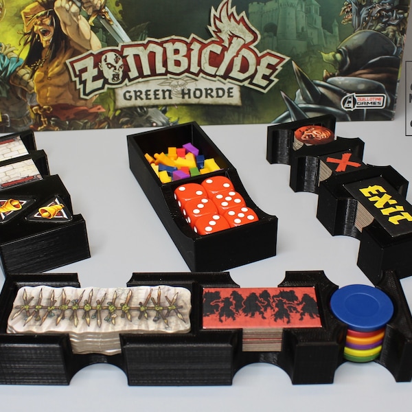 Premium Organizer für Zombicide Green Horde Brettspiel Zubehör Inlay Einsatz 3D Druck Schwarz