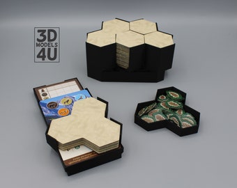 Premium Organizer für Cascadia Brettspiel Zubehör Inlay Einsatz 3D Druck Schwarz