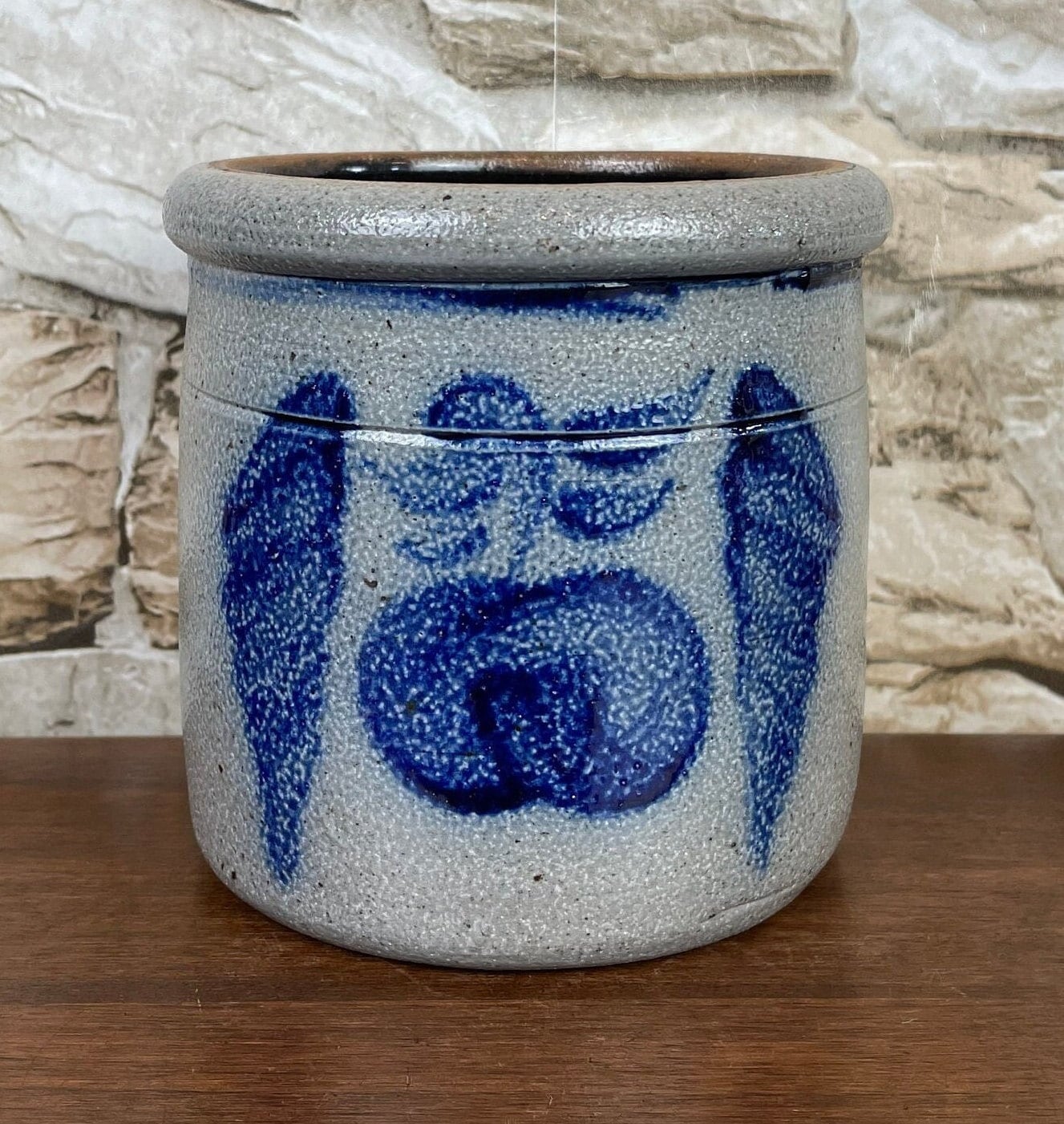 Rowe Pottery Works 陶器キャニスター Vintage Rowe Pottery Works Honey Pot Salt Glaze Stoneware