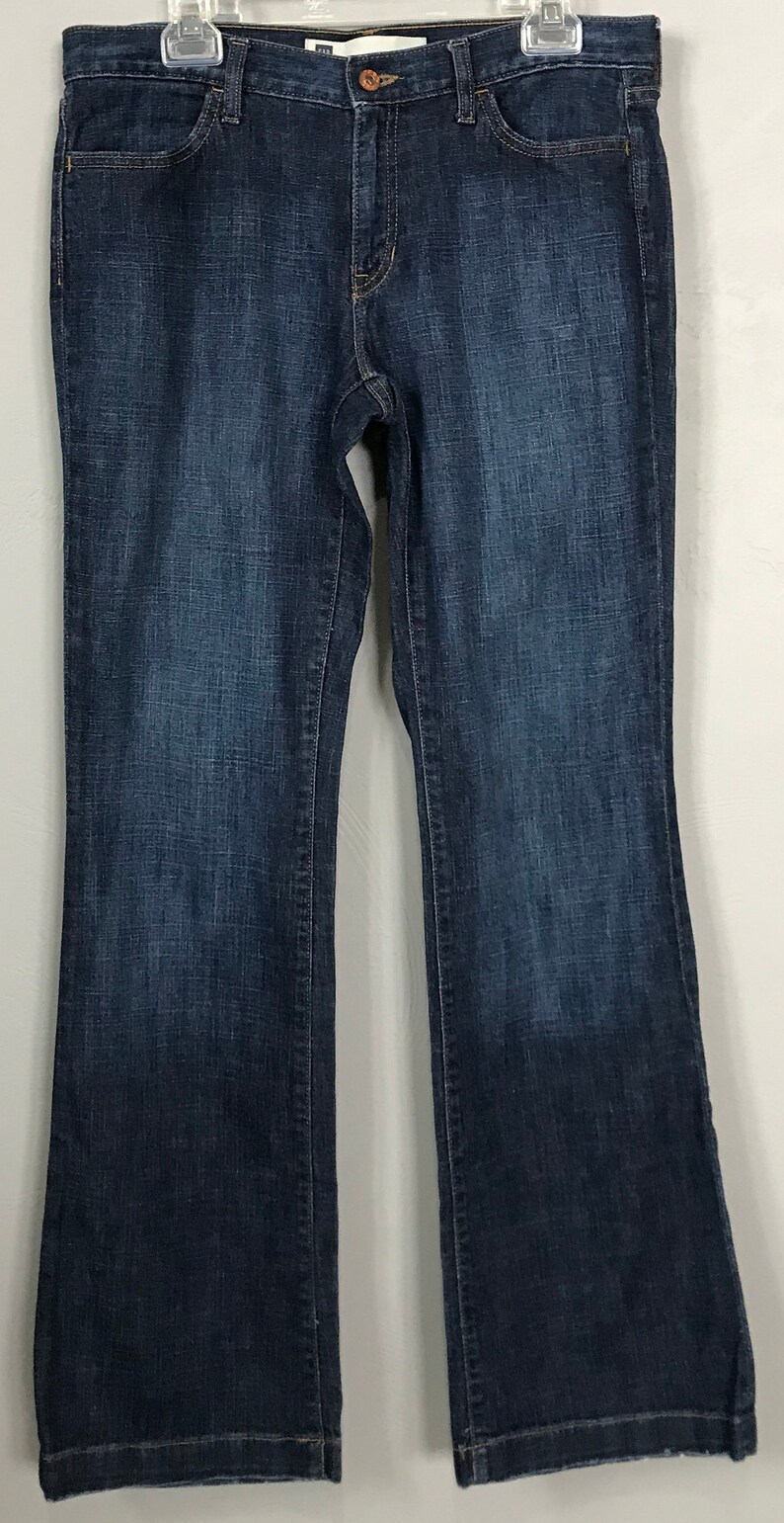 Vintage GAP 1969 Long /& Lean 10 LongTall Women/'s Stretch Boot-Cut Mid-Rise Dark Wash Denim JEANS NEW Condition!