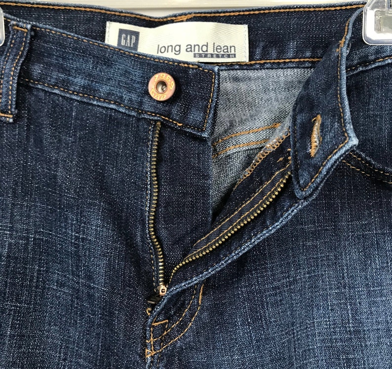Vintage GAP 1969 Long /& Lean 10 LongTall Women/'s Stretch Boot-Cut Mid-Rise Dark Wash Denim JEANS NEW Condition!