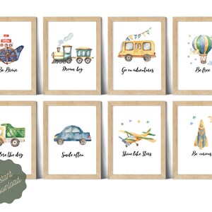 Montessori Art, Nursery Decor, Toddler Poster, Gift, Homeschool Childcare Poster, Digital Download, Printable Art, Watercolour Vehicles