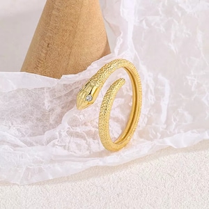 Snake Ring, 925 Sterling Silver Ring, 18K Gold Ring, Serpent Ring, Vintage Ring, Dainty Ring, Wrap Ring, Thin Ring, Gold Ring, Engraved Ring