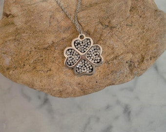 Four Leaf Clover Necklace, Silver Clover Necklace, Lucky Charm Pendant, Silver Good Luck Charms, Clover Leaf Jewelry, Good Luck Gifts,