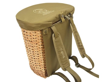 Mushroom Picking Backpack, Wicker Basket, Foraging Basket Rucksack, Gift for Dad, Gift for Mom, Huntin - Size S