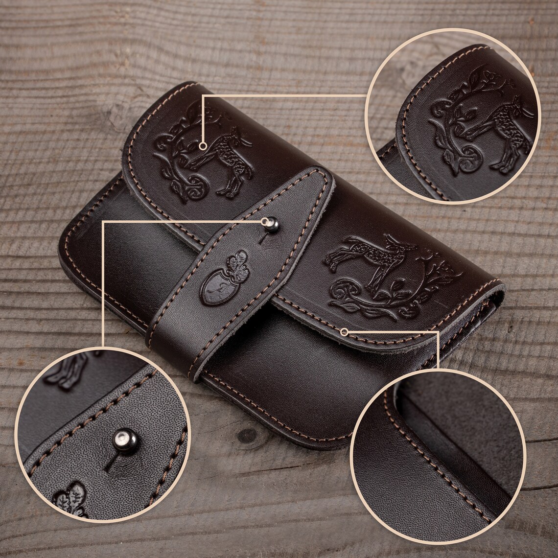 Handmade Leather Cartridge Case Hunting Ammo Pouch Belt Holder Shotgun