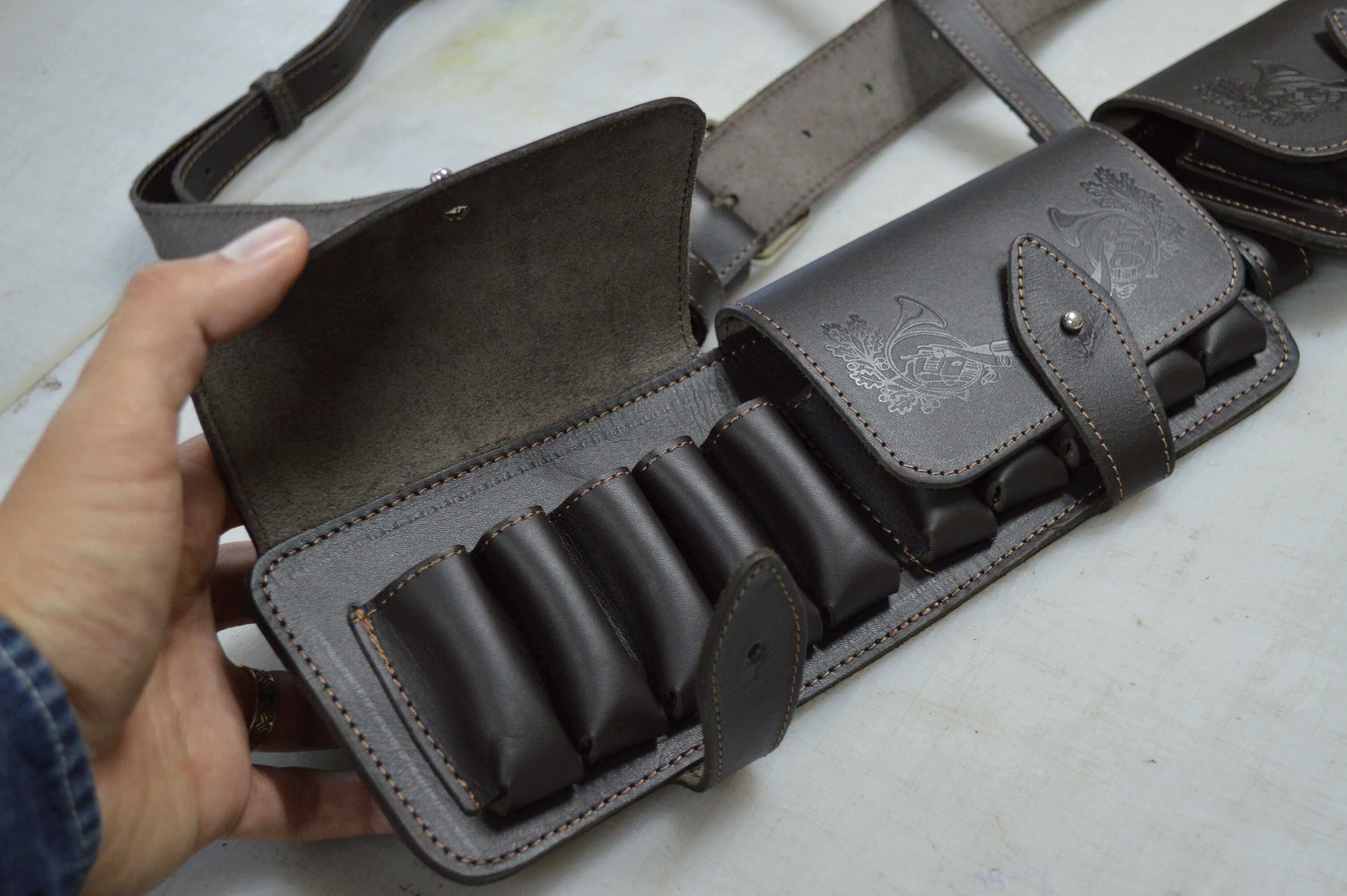 Leather Cartridge Holder Belt Bullet Holder Leather Loop Etsy